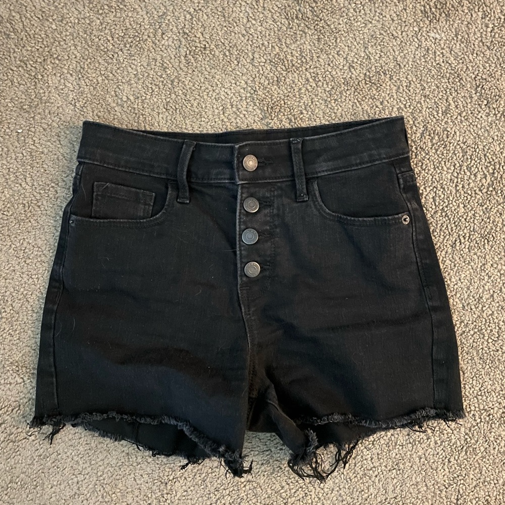 Old Navy high rise black denim shorts